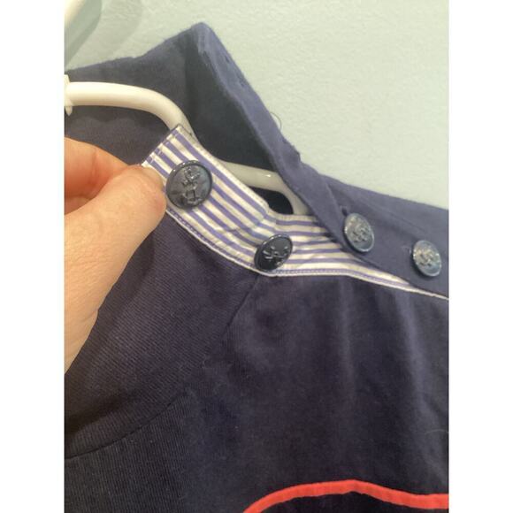 J.Crew Womens Popover Plus Size XXL Navy Blue Striped Sweater Nautical Preppy - Picture 9 of 13